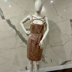 Brocade effect mini dress